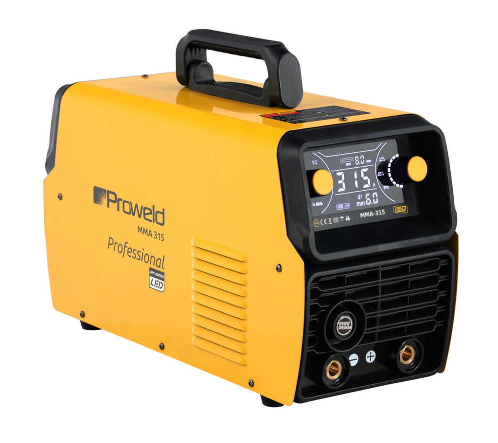 ProWELD MMA 315 LED Invertor digital sudură 315A, MMA Puls, TIG Lift, Arc Force, VRD, Electrozi Ø 2.0-6.0 mm, Oțel, Inox, Fontă