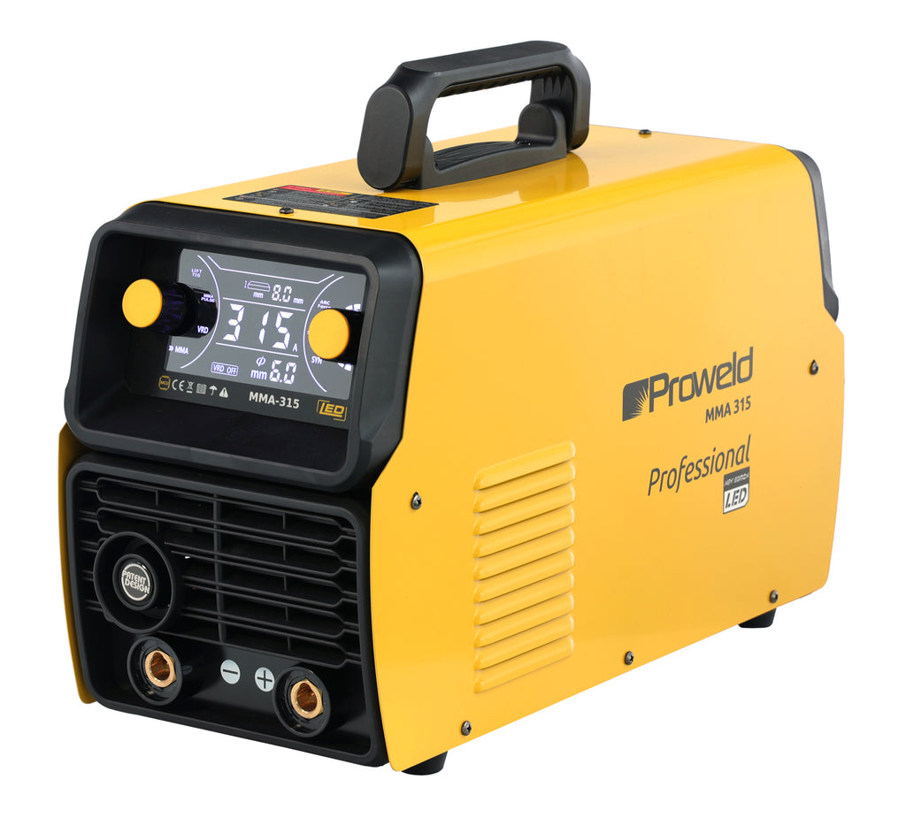 ProWELD MMA 315 LED Invertor digital sudură 315A, MMA Puls, TIG Lift, Arc Force, VRD, Electrozi Ø 2.0-6.0 mm, Oțel, Inox, Fontă