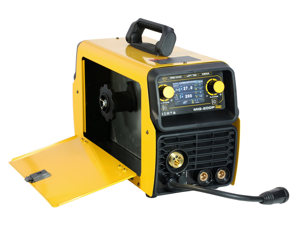 ProWELD MIG 200P LCD Synergetic Pulse & Double Pulse, MIG/MAG, TIG, MMA, Oțel, Inox, Aluminiu, Fontă, 200A