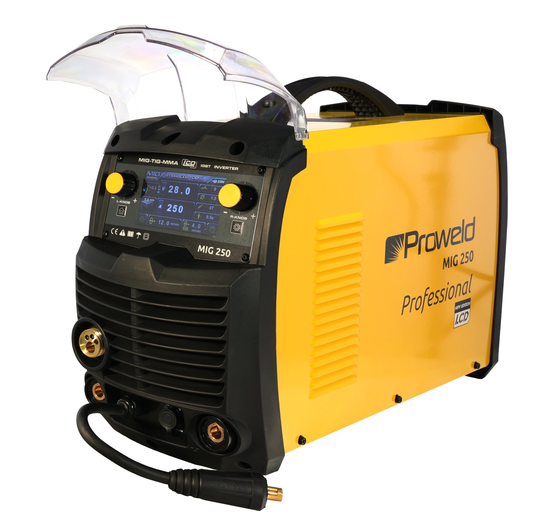 ProWELD MIG 250 Synergetic Invertor digital MIG/TIG/MMA 200A, Sudură oțel, inox, aluminiu, fontă, Afișaj LCD, reglaj sinergic