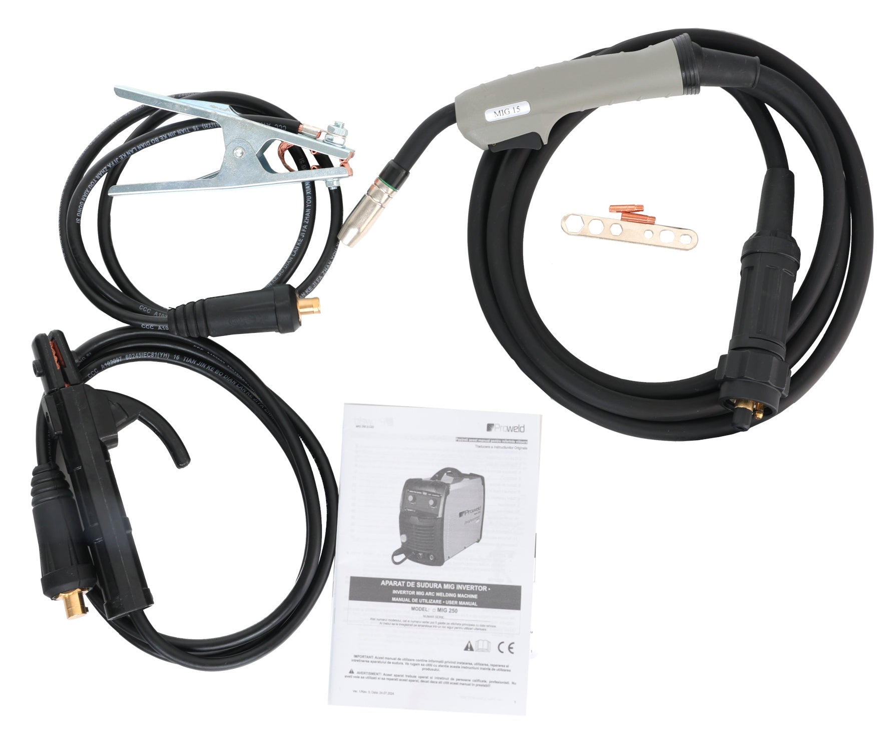 ProWELD MIG 250 Synergetic Invertor digital MIG/TIG/MMA 200A, Sudură oțel, inox, aluminiu, fontă, Afișaj LCD, reglaj sinergic